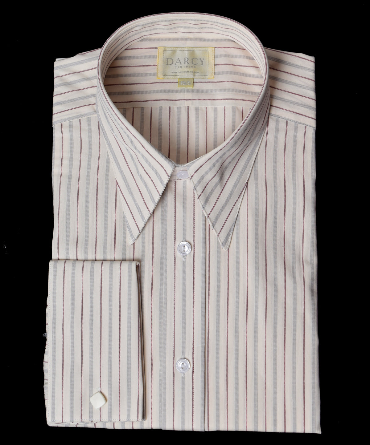 Replica Striped Fabric Spearpoint Collar Shirt | Permanent Stock (SH190R) - Colour 79 - Blue Broken Stripe