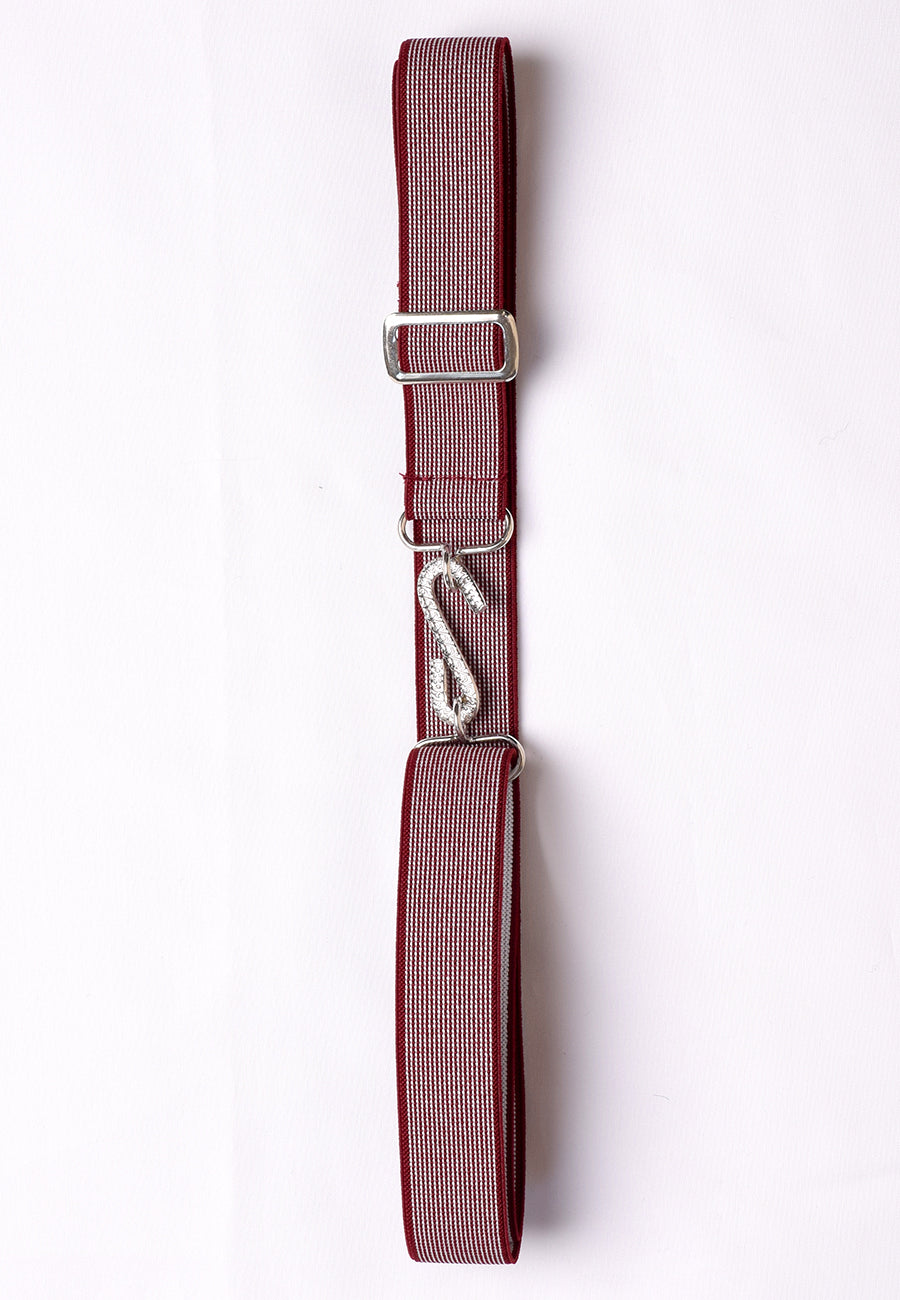 Elasticated Snake Belts (BR750) - Wine Stripe