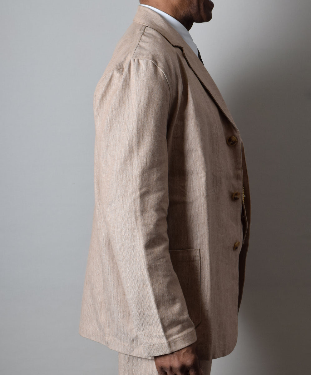 Linen Wool Silk Shark Skin Shirts Jacket LINEN WOOL SILK