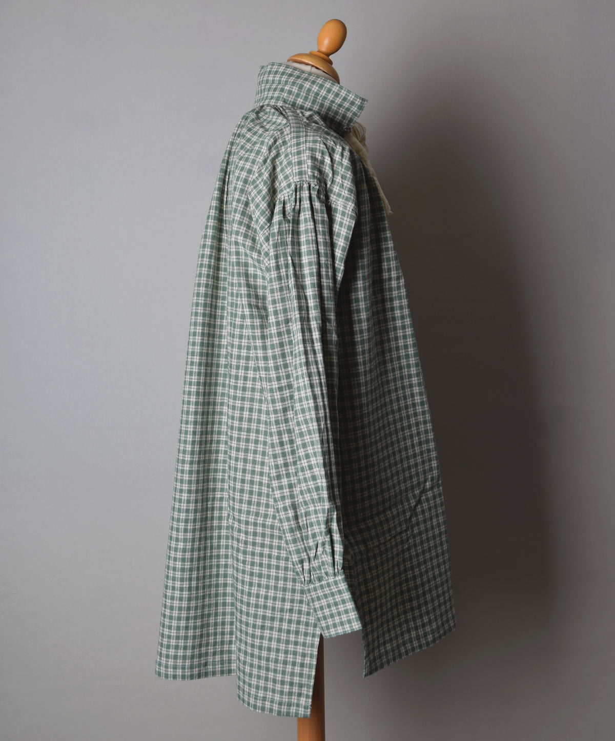 Green Check Linen Cotton C18th Sailor's Shirt (SH120CB)