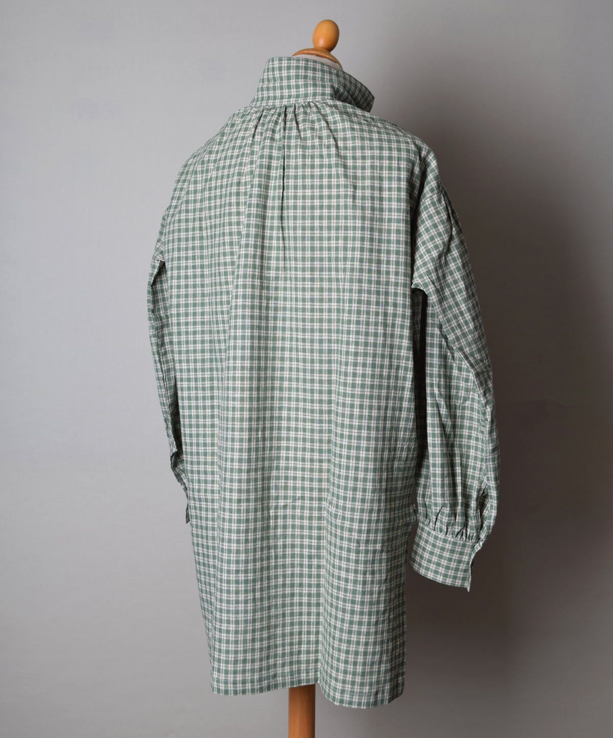 Green Check Linen Cotton C18th Sailor's Shirt (SH120CB)