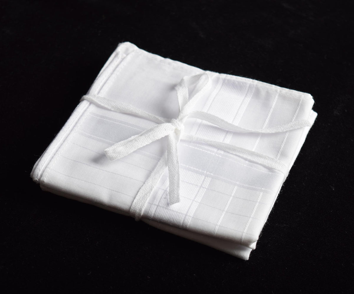 Large Cotton Pocket Handkerchief in White (HA102)