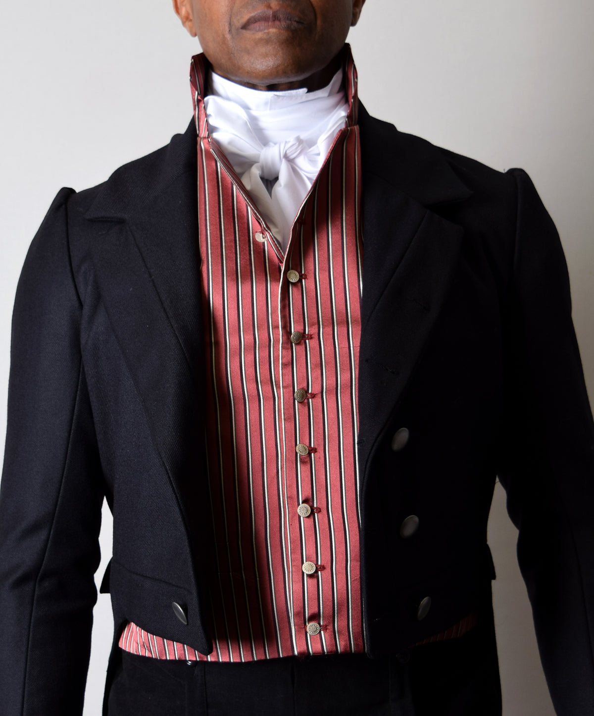 Limited Edition Red/Ivory Regency Stripe Waistcoat (WC1820U-RI)