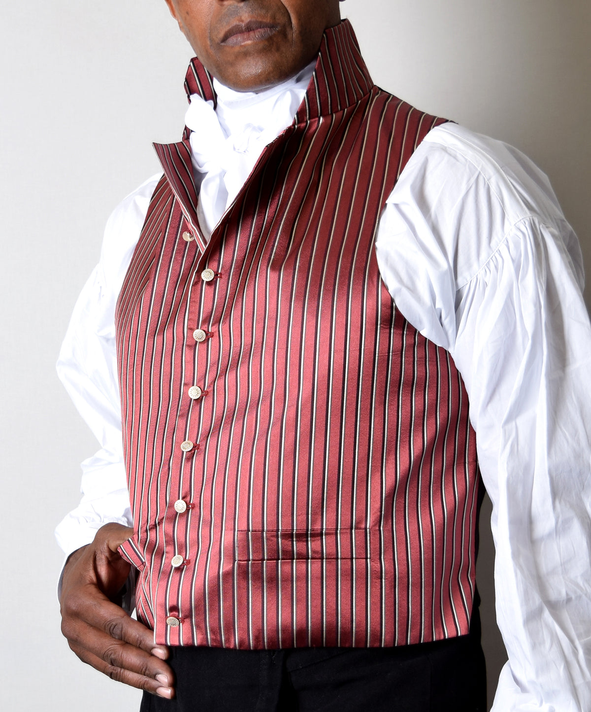Limited Edition Red/Ivory Regency Stripe Waistcoat (WC1820U-RI)