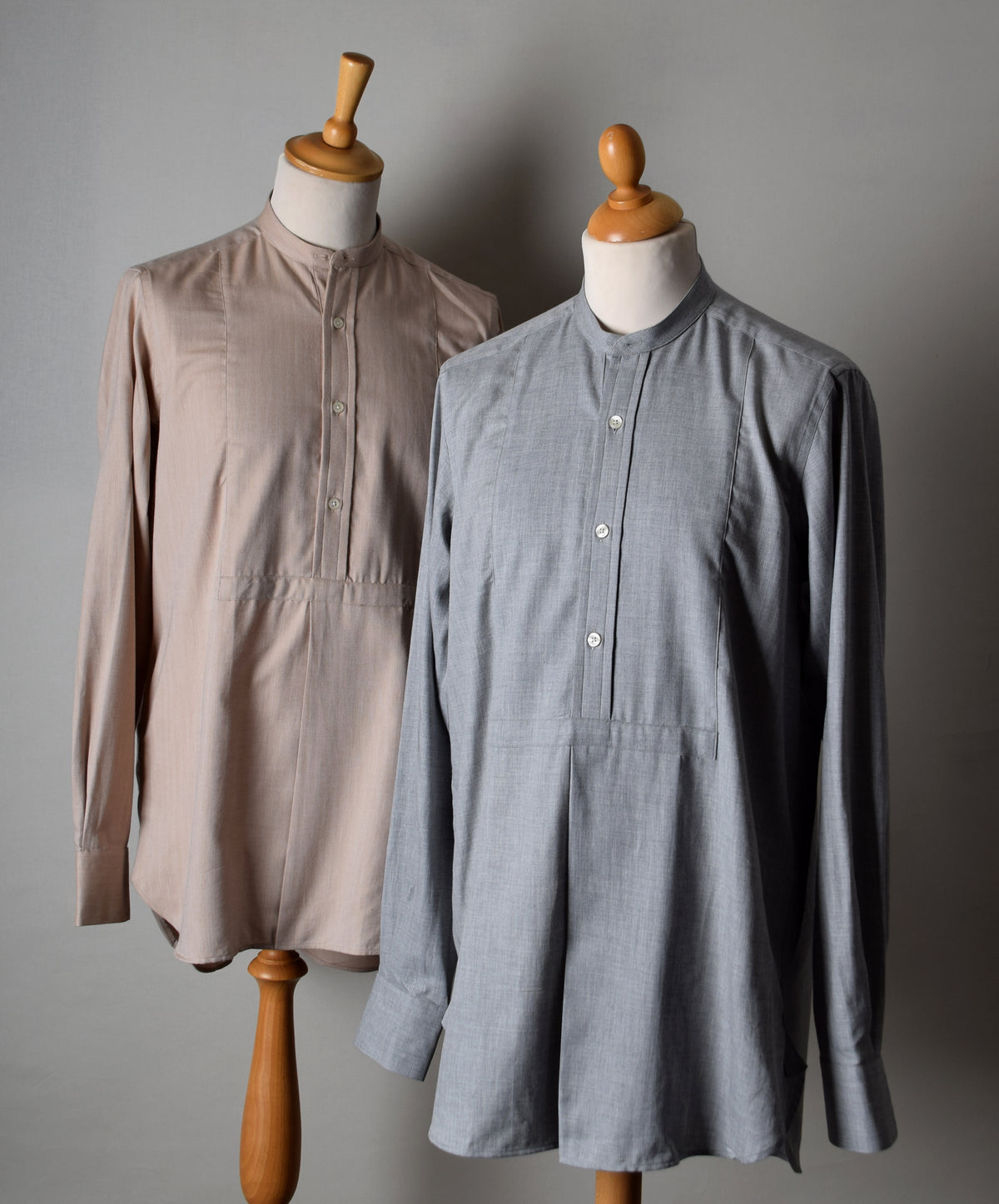Bib Front Herringbone Neckband Shirt (SH160H)