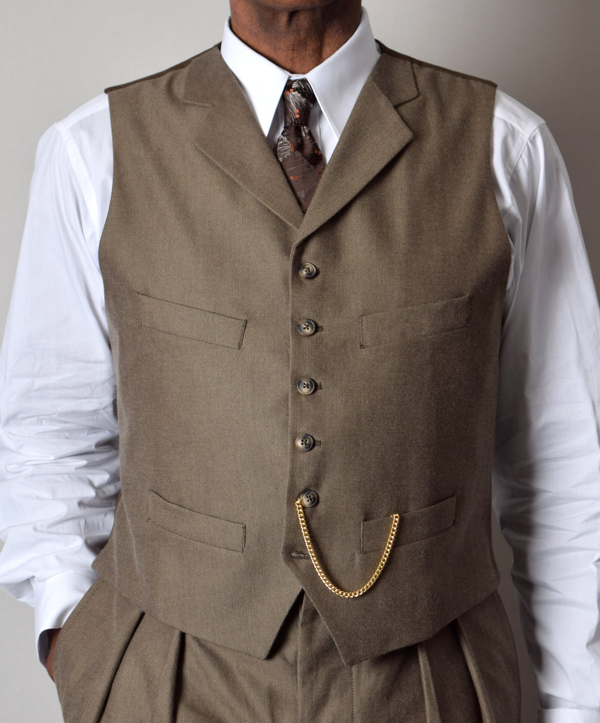 WC410 - Hazel Herringbone Waistcoat