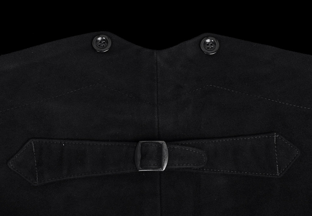 Cotton Moleskin High Waist Trousers (TR700) - Black
