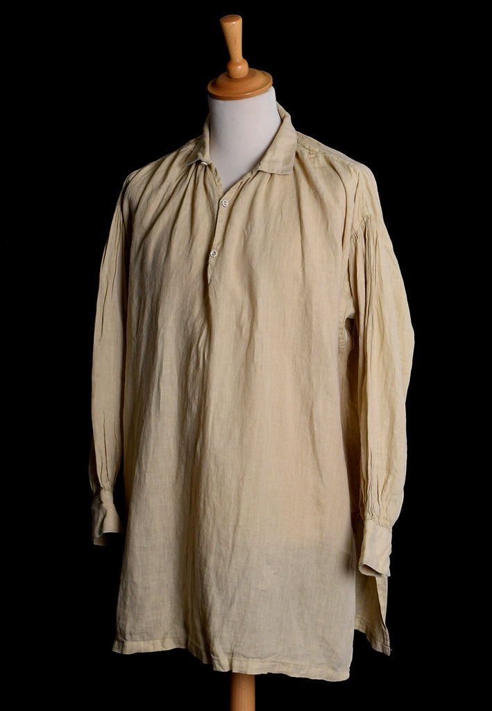 Broken Down C18th Linen Shirt (SH120B) | Pale Stone | Darcy Clothing