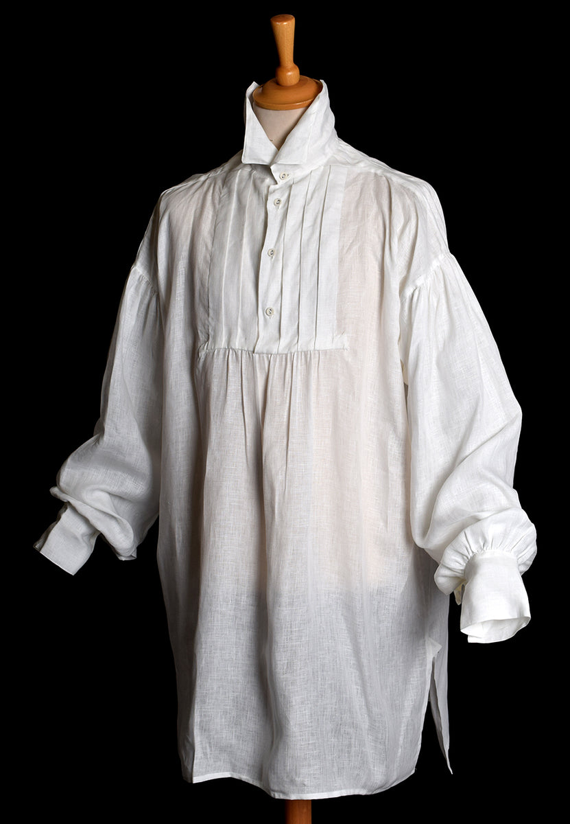 victorian dress shirt Linen Pleated Front Early Victorian Shirt (SH140) – Darcy Clothing