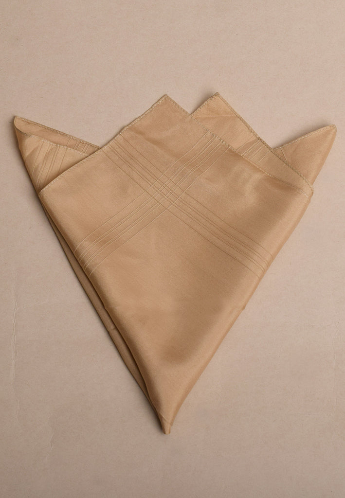 Plain Silk Handkerchiefs (HA98) - -Dark Gold with detail