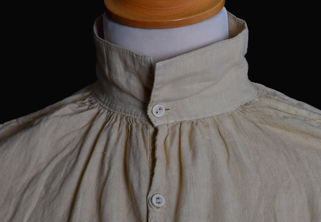 Broken Down C18th Linen Shirt (SH120B) | Pale Stone | Darcy Clothing