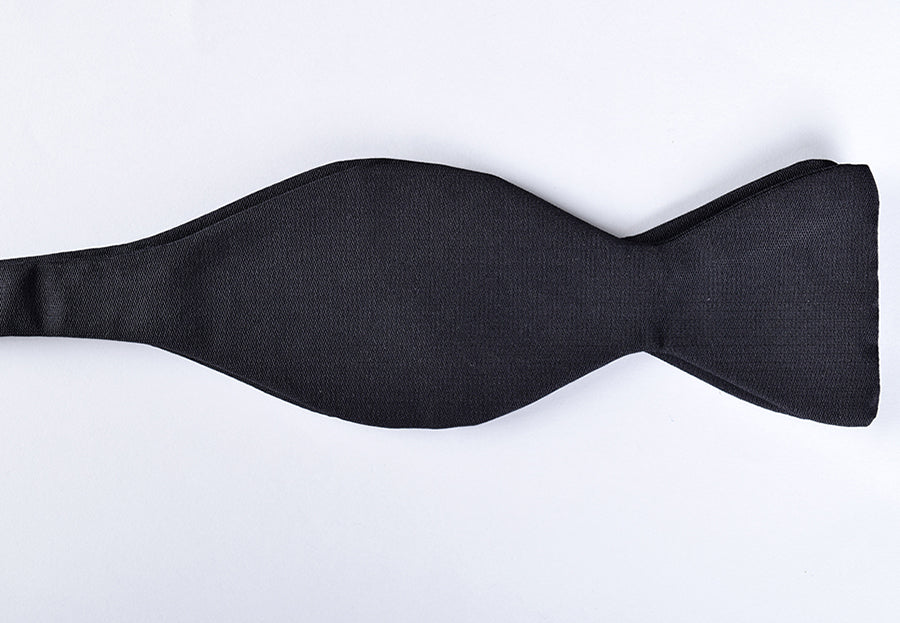 Sized Black Silk Bow Ties - Self Tie (CR535B)