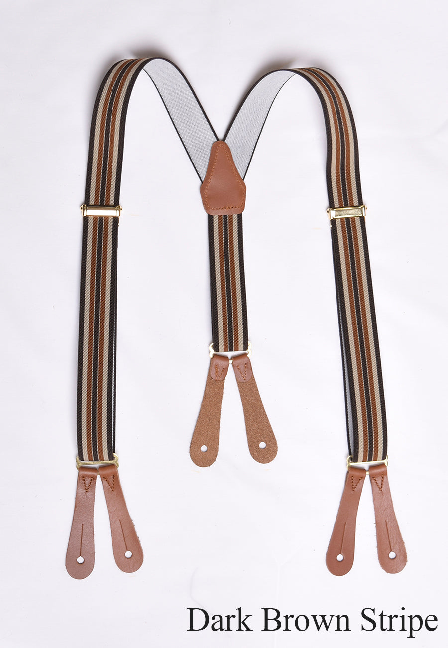 Childrens Braces (BR720) - Dark Brown Stripe