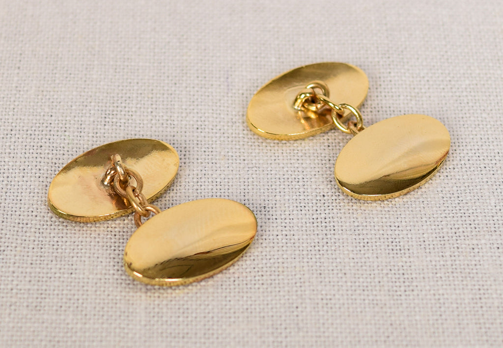Cuff links (ST850) - Oval / Gold