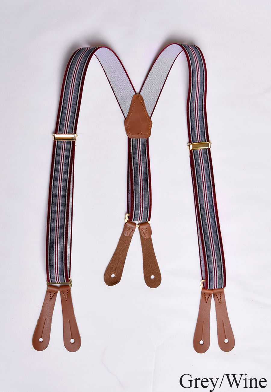 Childrens Braces (BR720) - Grey/Wine