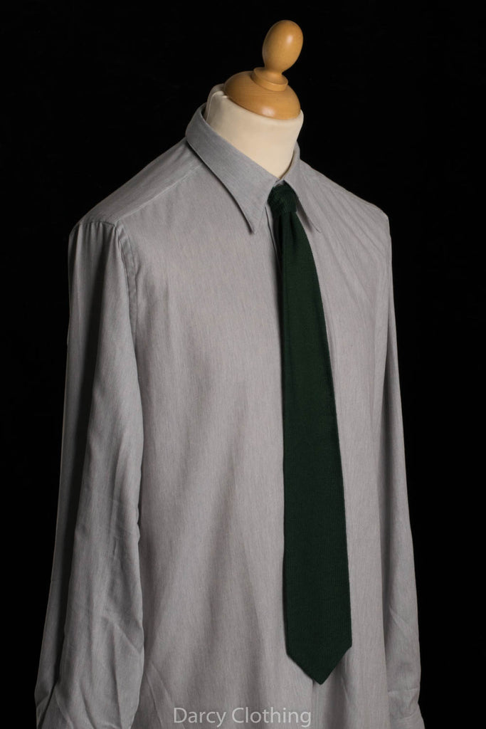 Grey Herringbone Spearpoint Collar Shirts (SH190H)