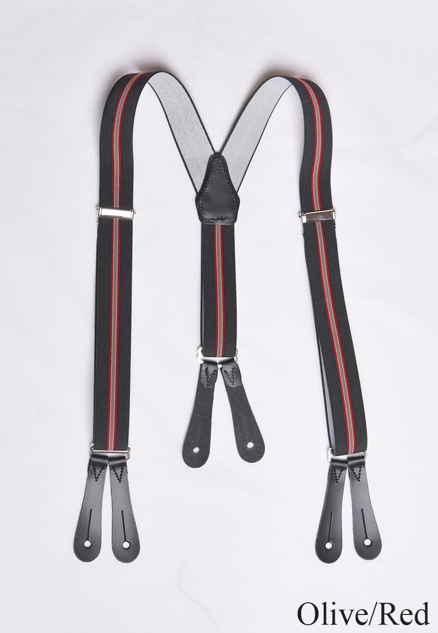Childrens Braces (BR720) - Olive/Red