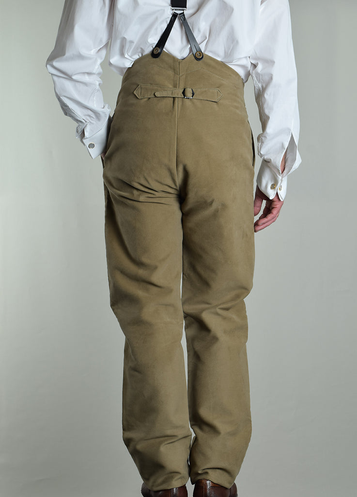 Cotton Moleskin High Waist Trousers (TR700) - Putty Moleskin