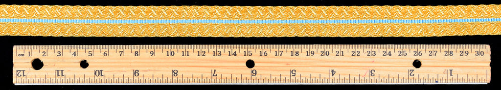 Gold Metallic Military Braid with blue stripe (BDG020)
