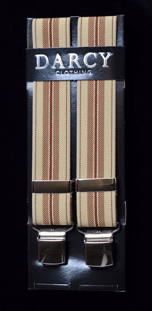 Working Men's Clip-on Braces (BR731) - Sand / Brown