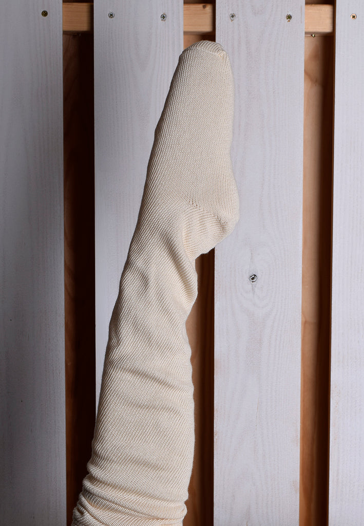 Cotton Heavyweight Stockings (SO156) - Cream