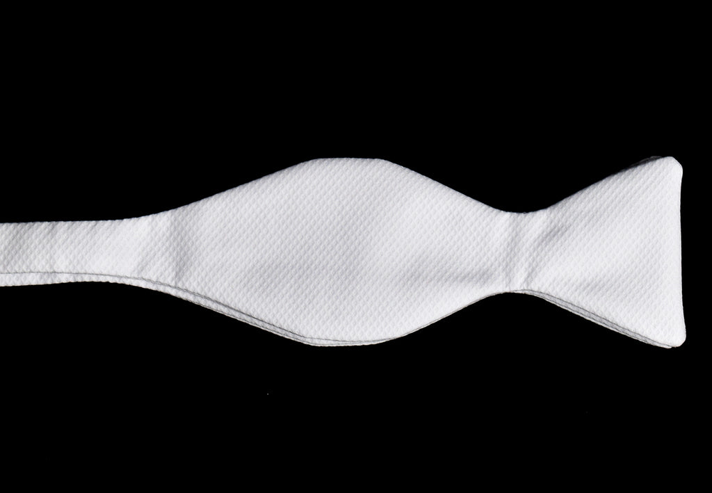 Sized White Marcella Bow Tie - Self Tie (CR535W)