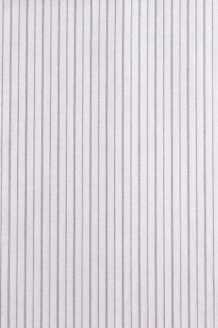 Replica Striped Fabric Neckband Tunic Shirt with Separate Collar (SH185) - Colour 60 - Black, Grey & White Stripe