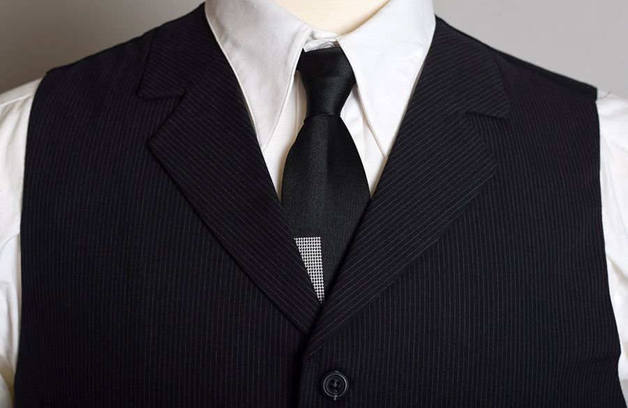 Black Pinstripe Cotton Waistcoat (WC330)