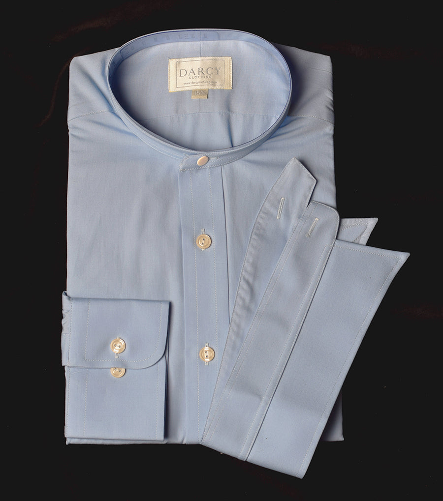 Plain Colour Neckband Tunic Shirt (SH186) - Airforce Blue