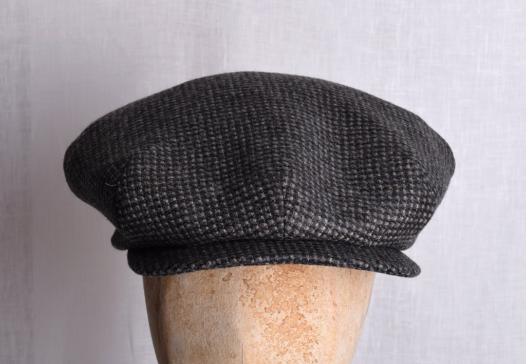 1930's Tweed Cap (HA139) - Grey / Brown Check