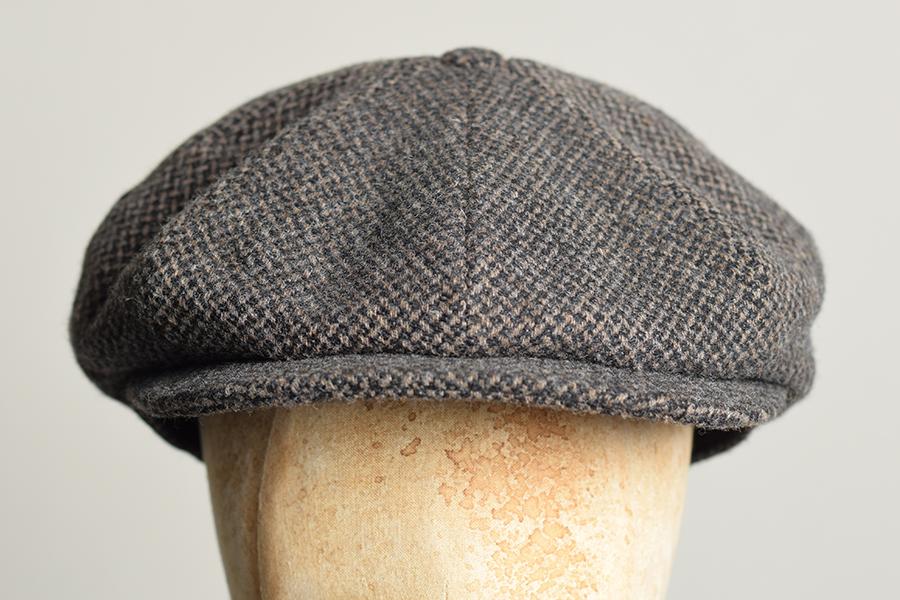 Standard Eight Piece Cap (HA137) - Mid Grey Tweed