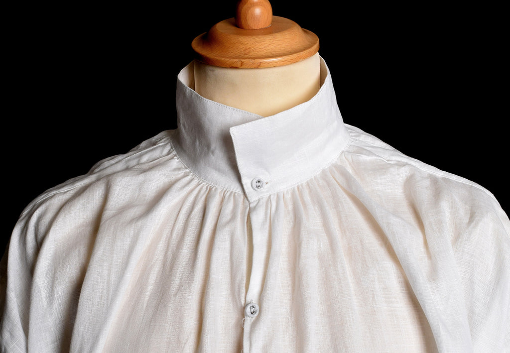 Square Cut Ivory Linen C18th Period Shirt (SH120)