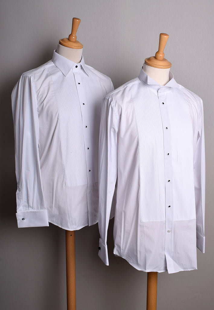 Pleated Front Evening Shirt - Wing or Turndown Collar (SH254)