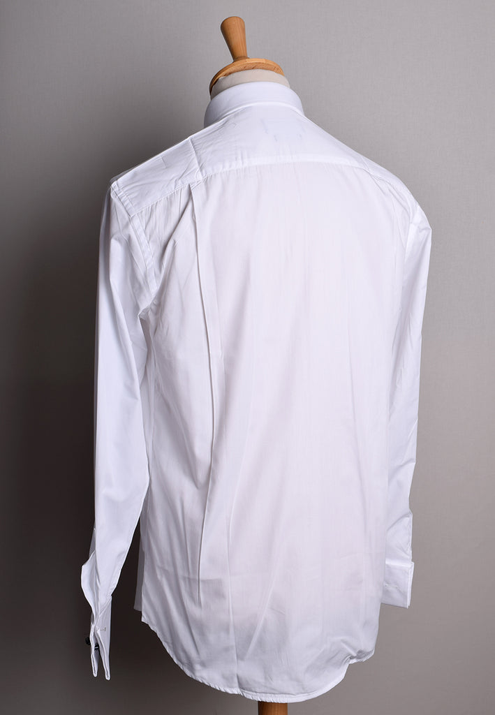 Pleated Front Evening Shirt - Wing or Turndown Collar (SH254) - Classic Turndown Collar