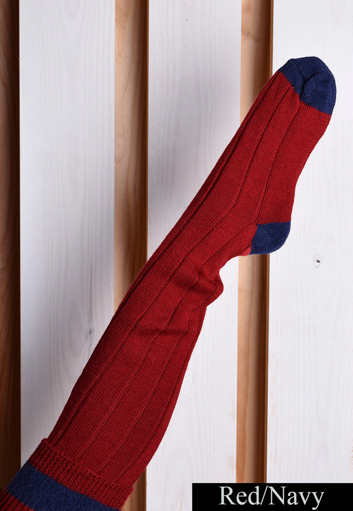Wool Shooting Socks (SO121) - Red/Navy