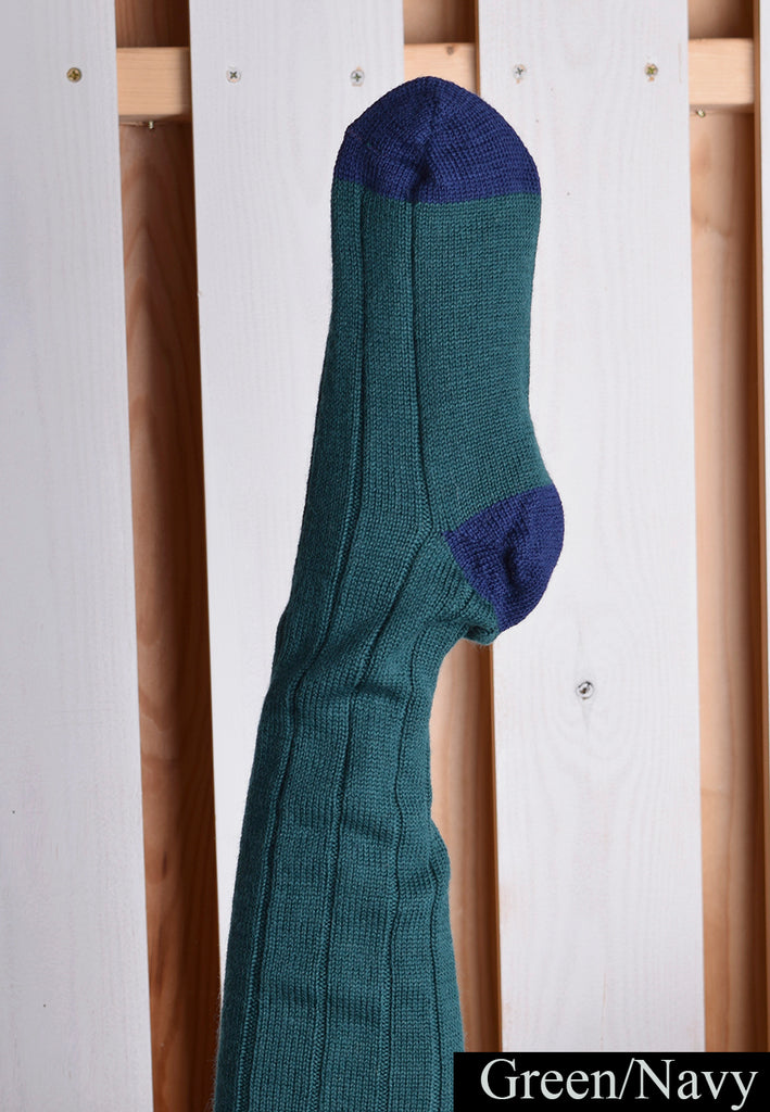 Wool Shooting Socks (SO121) - Green/Navy