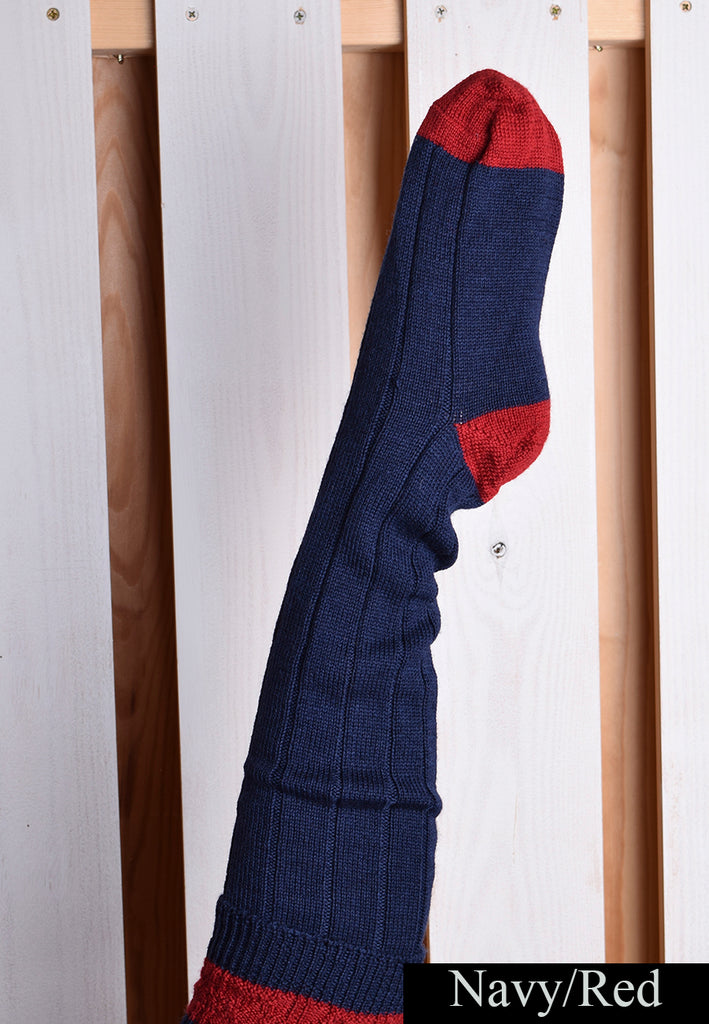 Wool Shooting Socks (SO121) - Navy/Red