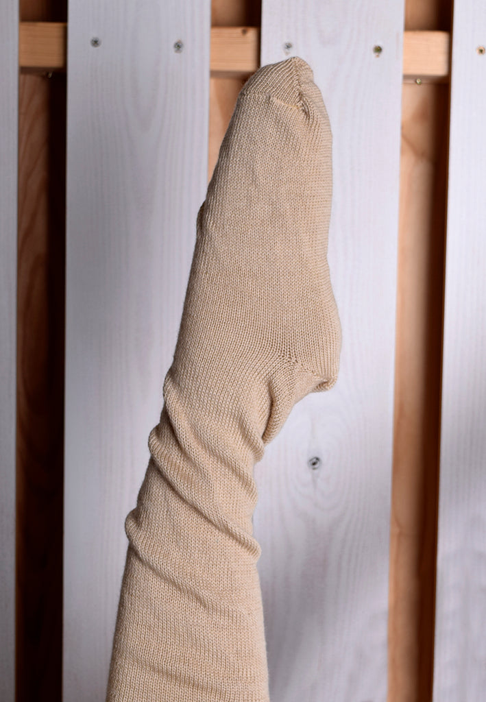Wool Heavyweight Stockings (SO163) - Stone