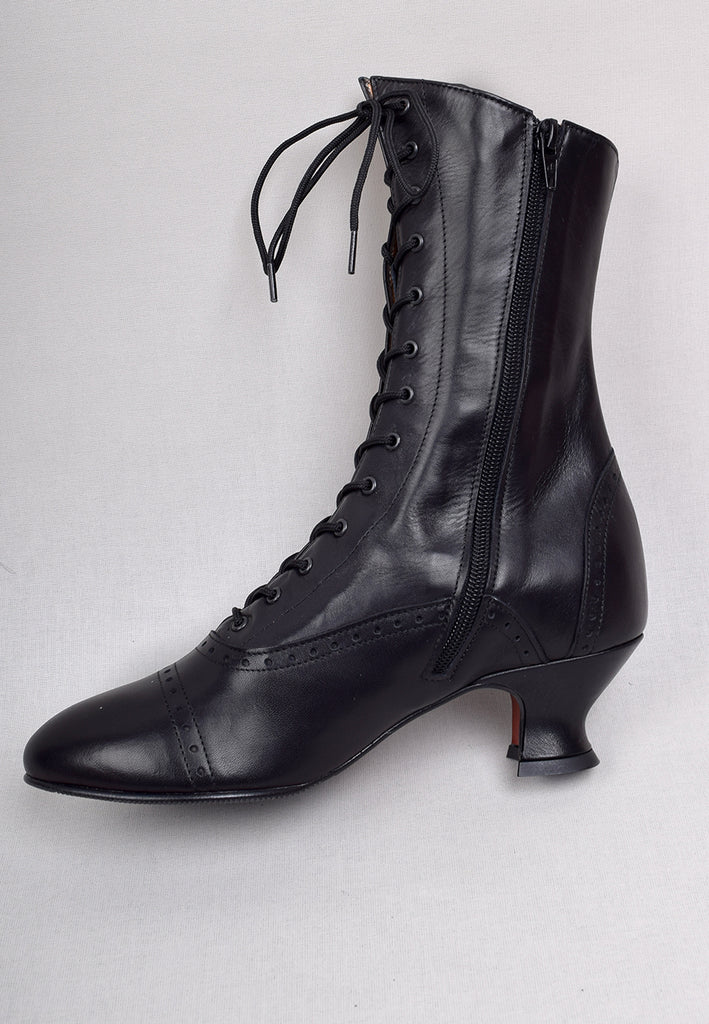 Victorian Side Zip Leather Boots (SP1910Z)