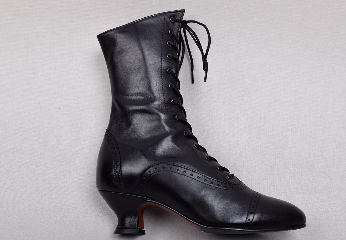 Victorian Side Zip Leather Boots (SP1910Z)