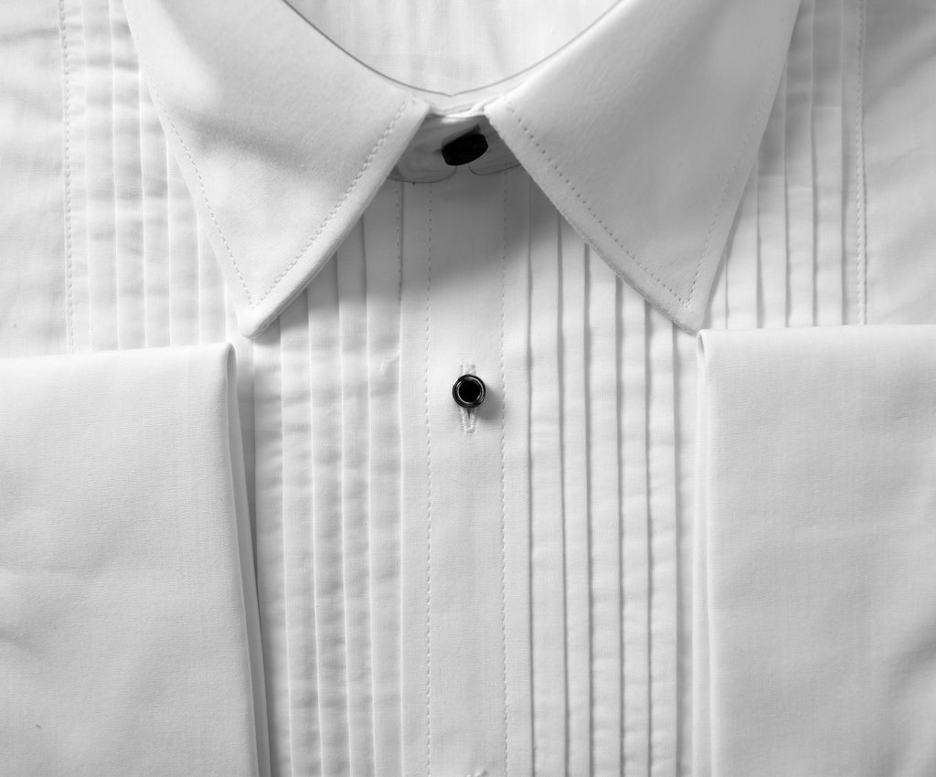 Wide Pleated Front Untailored Evening Shirt - Turndown Collar (SH255)