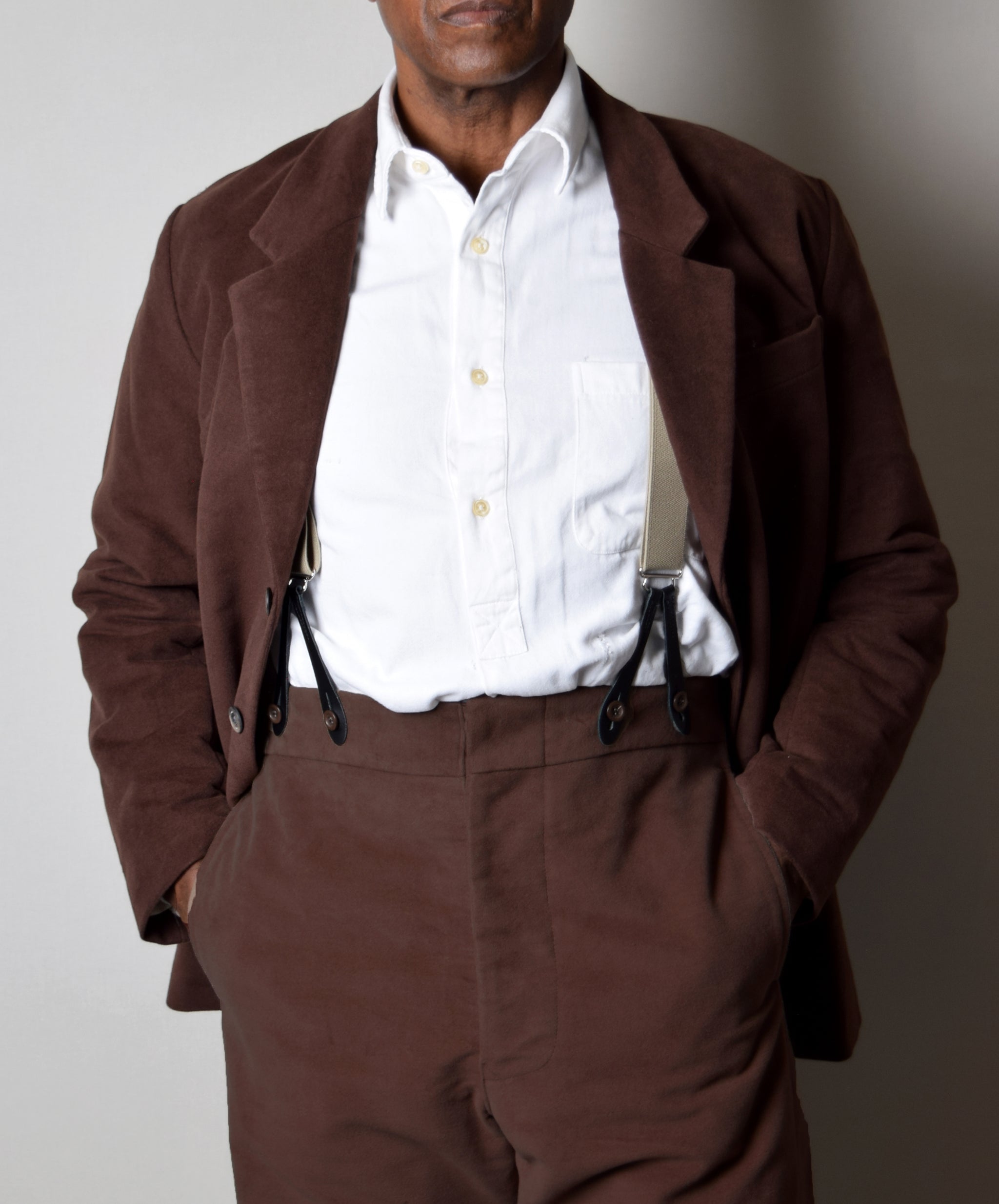 Chocolate Brown Moleskin Informal Lined C20th Jacket (JA1920-C