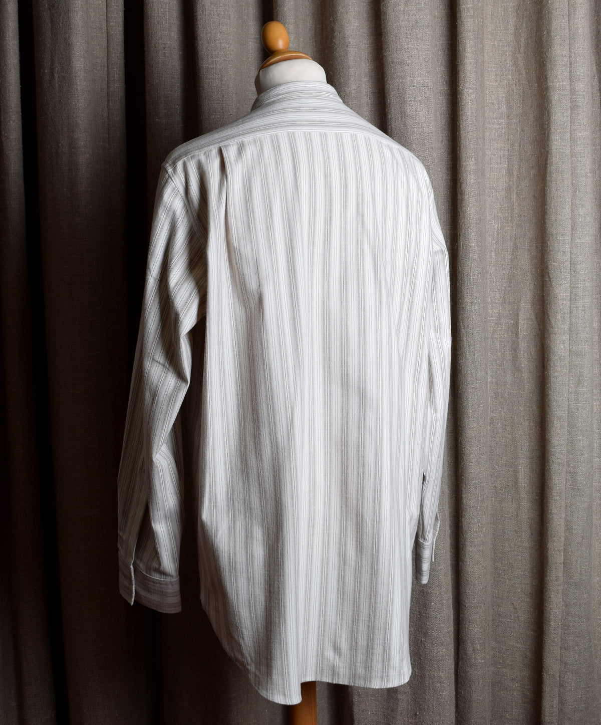 Beige Marl Stripe Grandad Shirt - Collarless (SH2122)