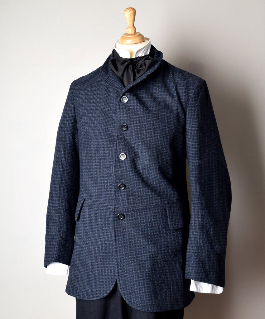 Navy Basketweave Late Victorian Coat (JA1880-505)