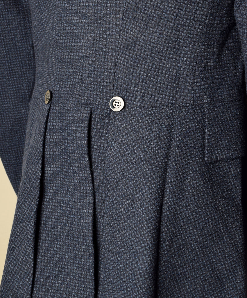 Navy Basketweave Late Victorian Coat (JA1880-505)