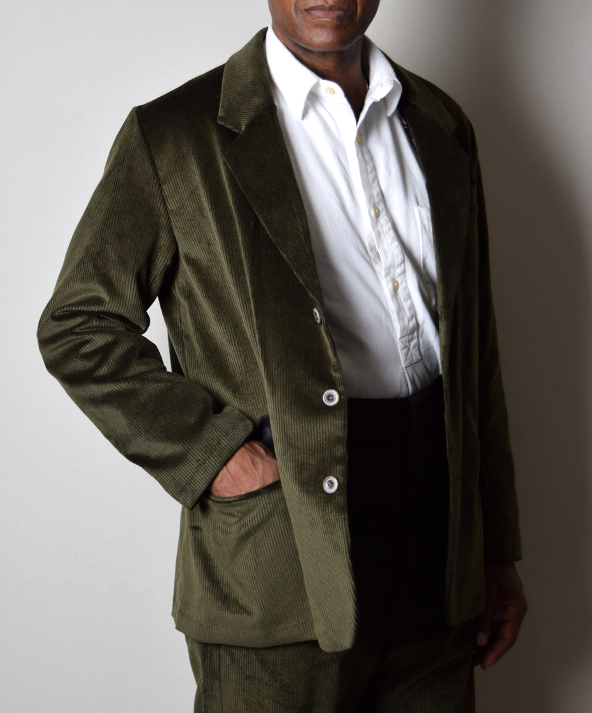 Bottle Green Corduroy Informal Lined C20th Jacket (JA1920-BG) - Front 4