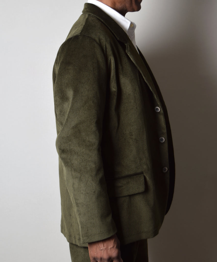 Bottle Green Corduroy Informal Lined C20th Jacket (JA1920-BG) - Side 1