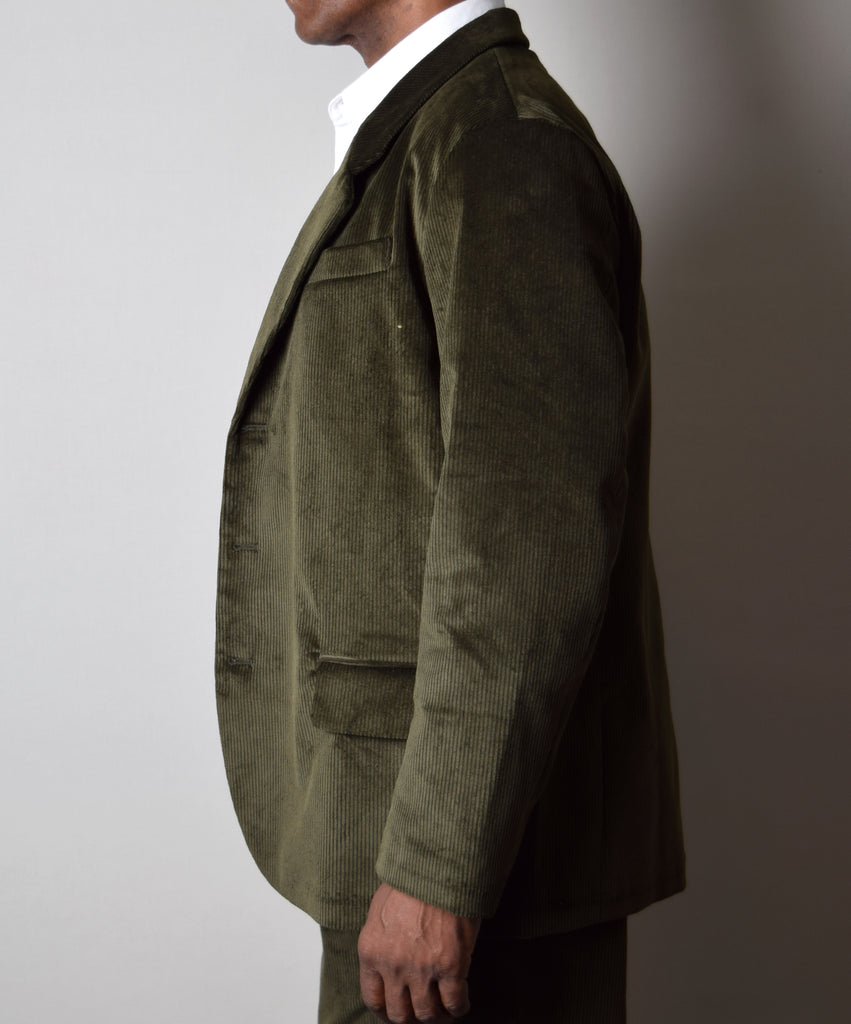 Bottle Green Corduroy Informal Lined C20th Jacket (JA1920-BG) - Side 2