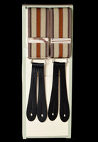 Working Men's Striped Button-On Braces (BR730) - Brown/Beige