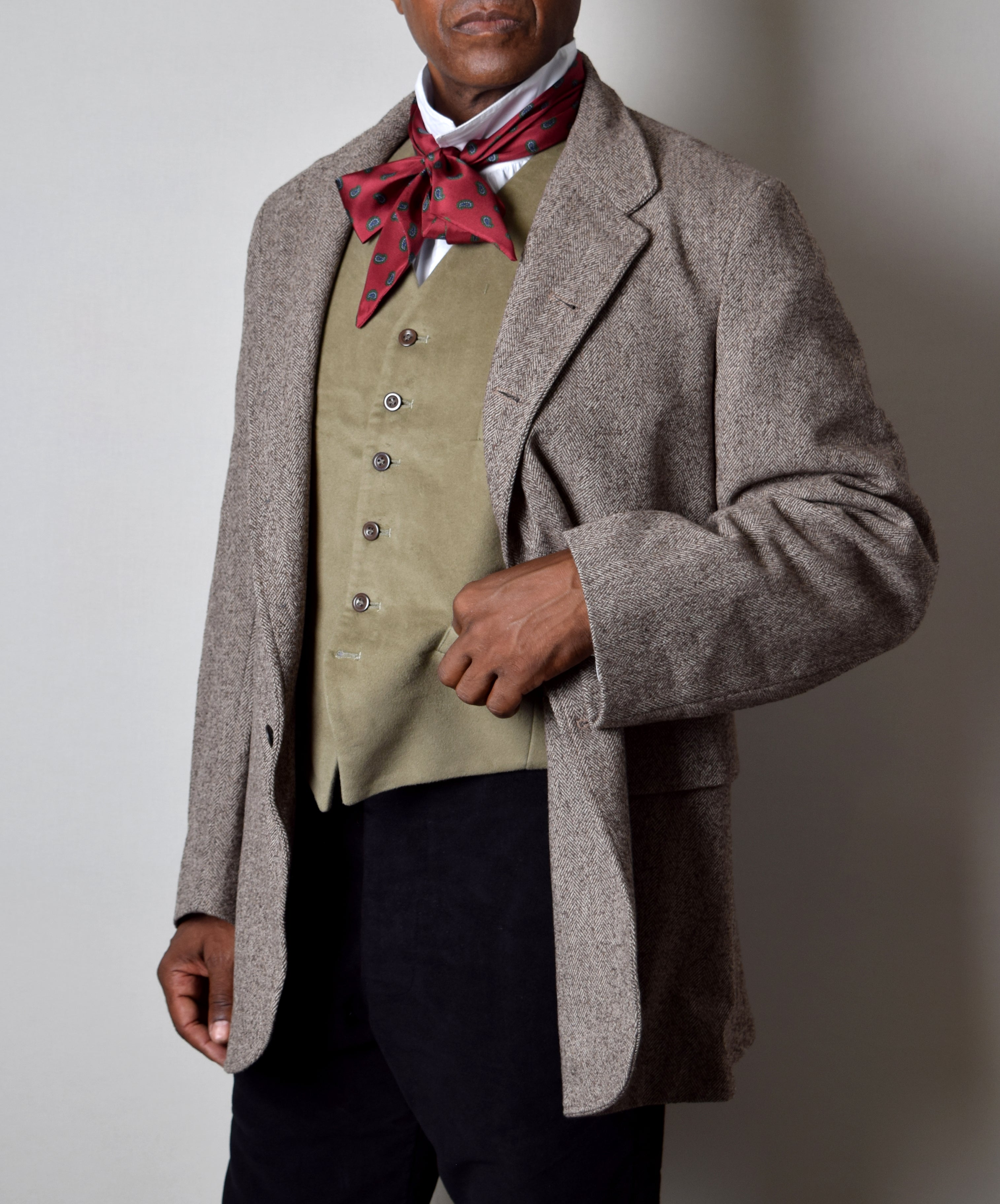 Coffee Herringbone Late Victorian Coat (JA1880-504) – Darcy Clothing